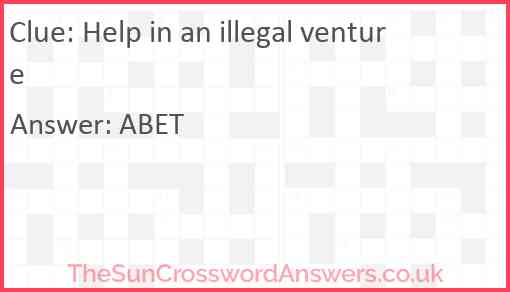 Help in an illegal venture Answer