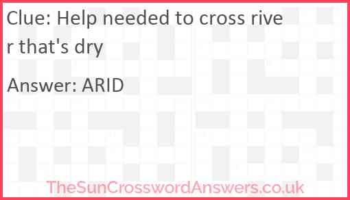 Help needed to cross river that's dry Answer