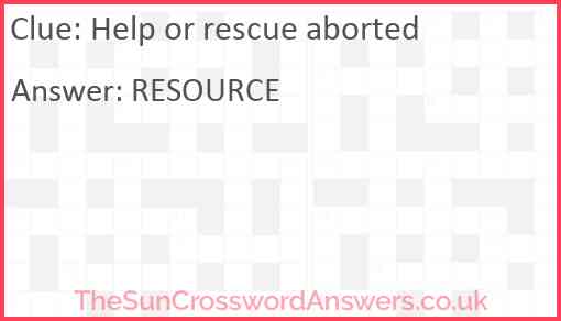 Help or rescue aborted Answer