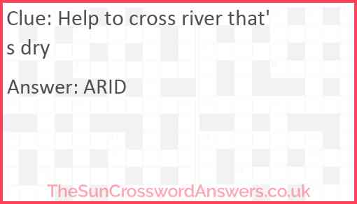 Help to cross river that's dry Answer