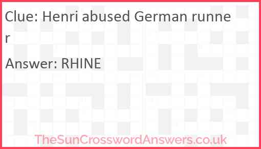 Henri abused German runner Answer