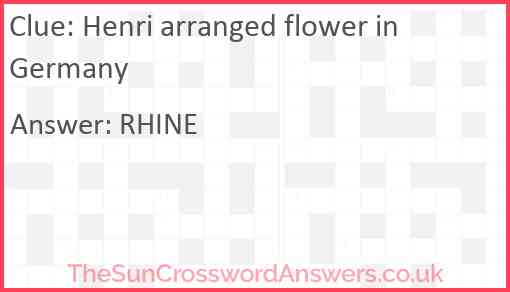 Henri arranged flower in Germany Answer