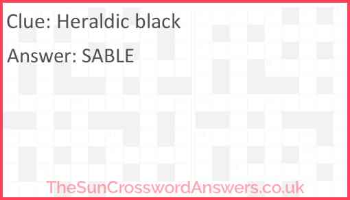 Heraldic black Answer