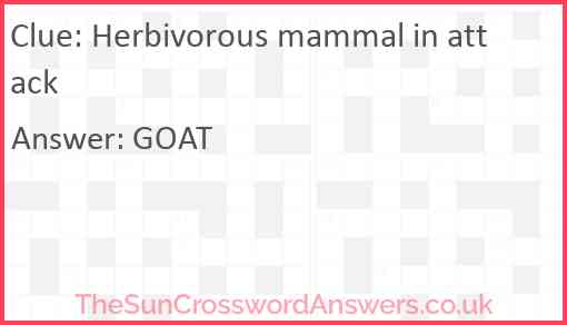 Herbivorous mammal in attack Answer