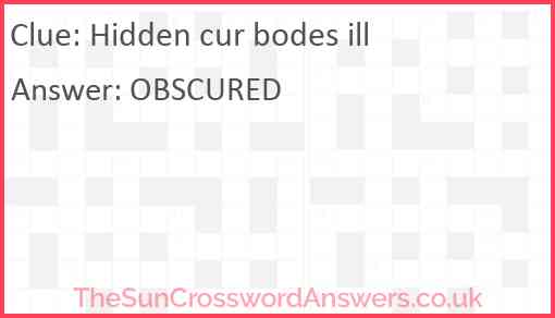 Hidden cur bodes ill Answer