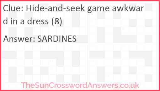 Hide-and-seek game awkward in a dress (8) Answer