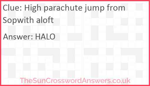 High parachute jump from Sopwith aloft Answer
