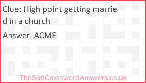 High point getting married in a church Answer