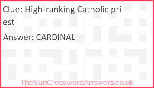 High-ranking Catholic priest Answer