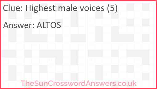 Highest male voices (5) Answer