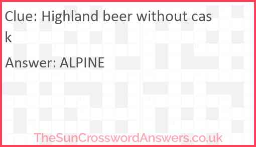 Highland beer without cask Answer