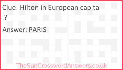 Hilton in European capital? Answer
