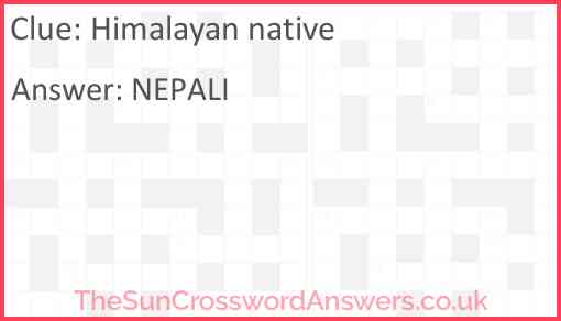 Himalayan native Answer
