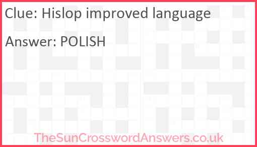 Hislop improved language Answer