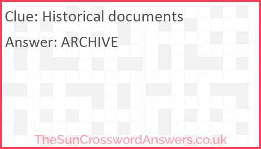 Historical documents Answer