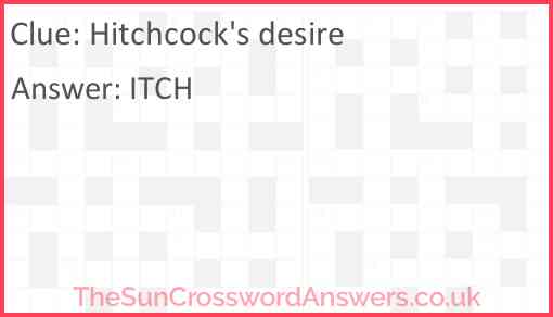 Hitchcock's desire Answer
