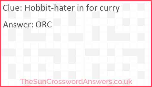 Hobbit-hater in for curry Answer