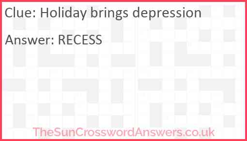 Holiday brings depression Answer