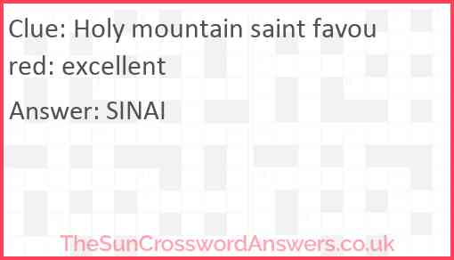 Holy mountain saint favoured: excellent Answer