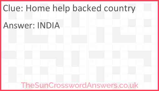 Home help backed country Answer