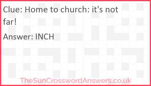 Home to church: it's not far! Answer