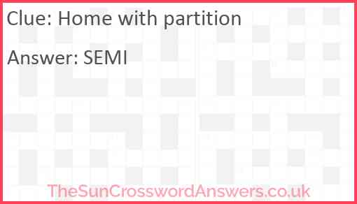Home with partition Answer