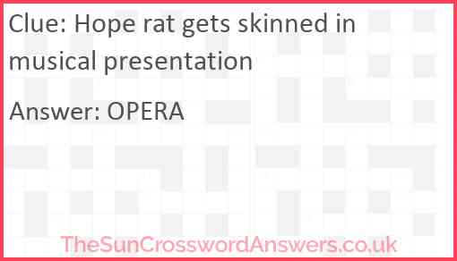 Hope rat gets skinned in musical presentation Answer
