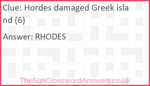 Hordes damaged Greek island (6) Answer