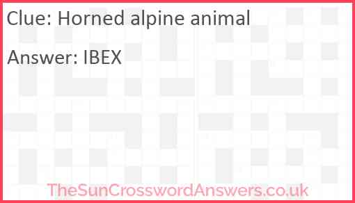 Horned alpine animal Answer