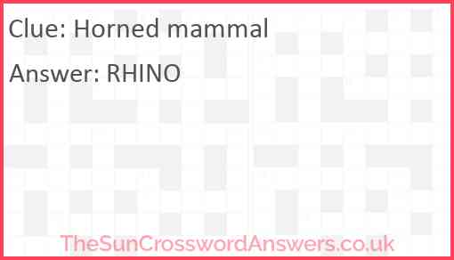 Horned mammal Answer