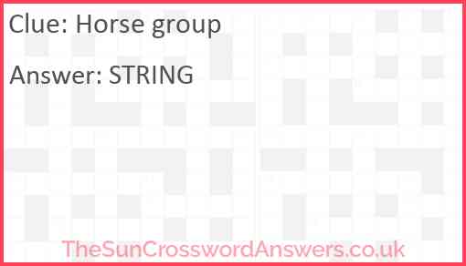 Horse group Answer