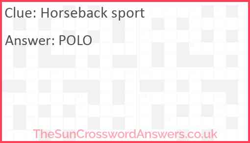 Horseback sport Answer