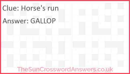 Horse's run Answer