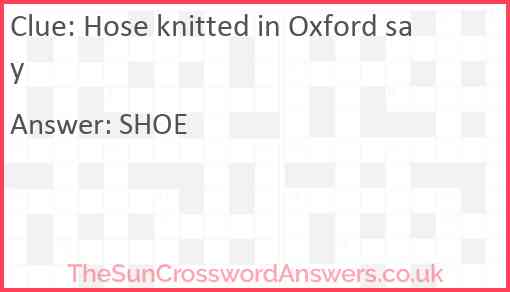 Hose knitted in Oxford say Answer