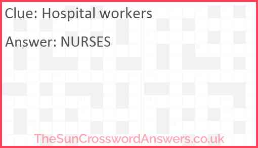 Hospital workers Answer