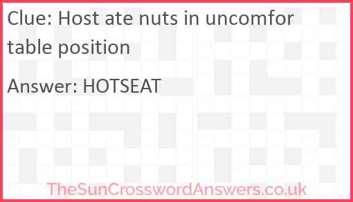 Host ate nuts in uncomfortable position Answer