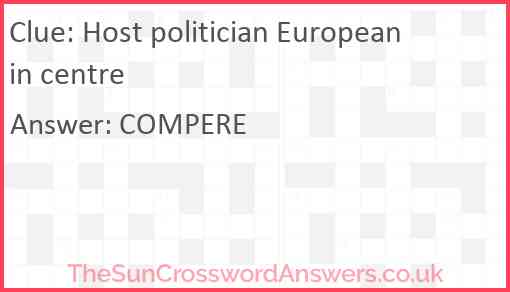 Host politician European in centre Answer