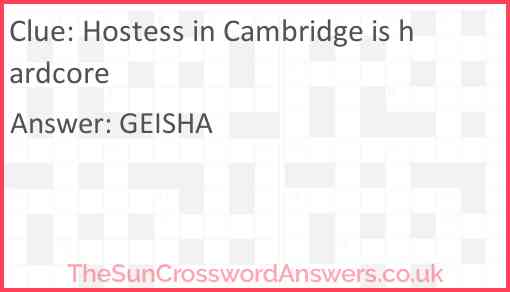 Hostess in Cambridge is hardcore Answer