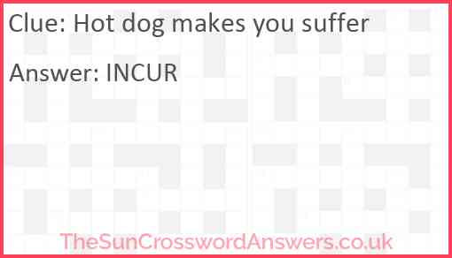 Hot dog makes you suffer Answer