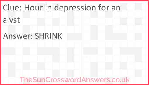 Hour in depression for analyst Answer