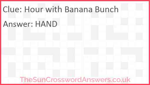 Hour with Banana Bunch Answer