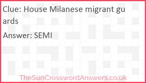 House Milanese migrant guards Answer