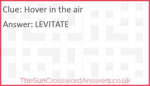 Hover in the air Answer