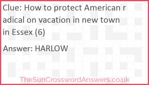 How to protect American radical on vacation in new town in Essex (6) Answer