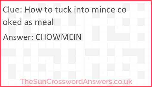 How to tuck into mince cooked as meal Answer