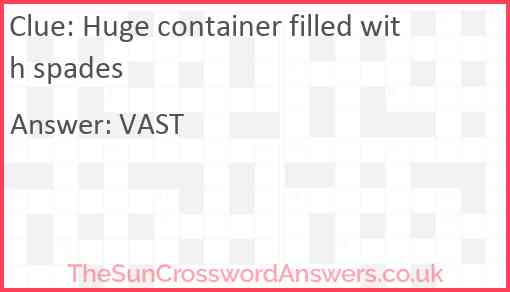 Huge container filled with spades Answer