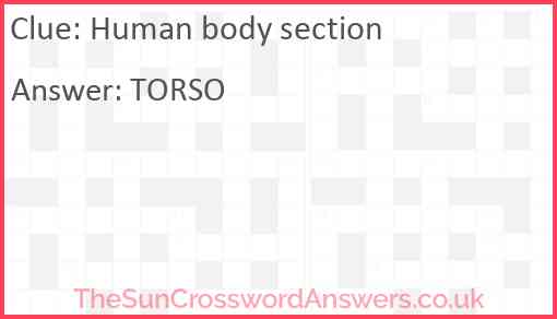 Human body section Answer