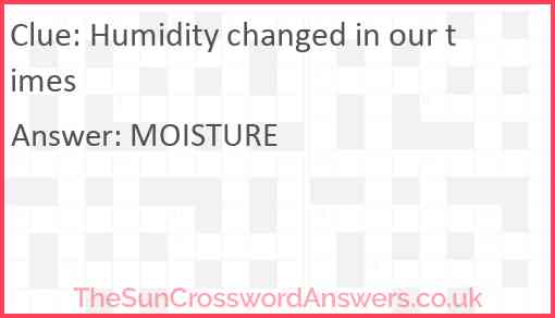 Humidity changed in our times Answer
