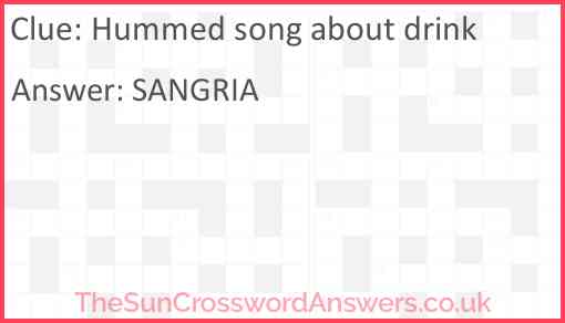 Hummed song about drink Answer