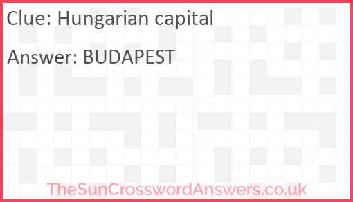 Hungarian capital Answer